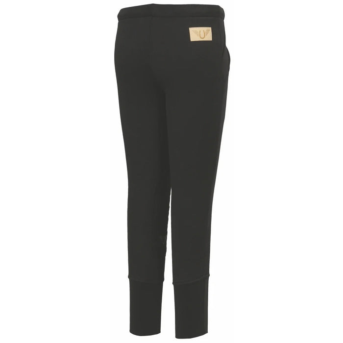 TuffRider Children's Unifleece Pull-On Stretch Fleece Knee Patch Winter Breeches