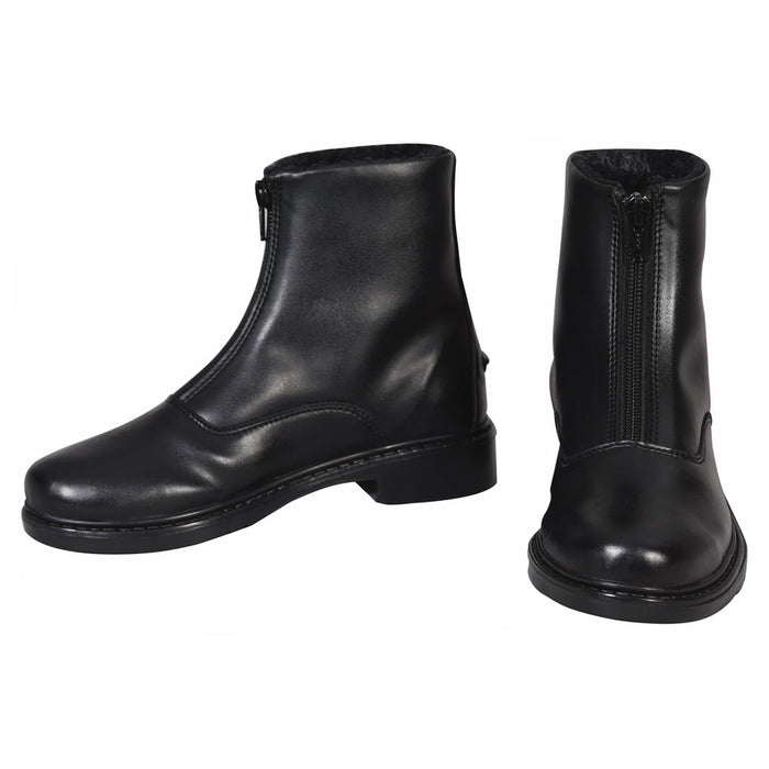 TuffRider Children's Winter Fleece Lined Front Zip Paddock Boots Black