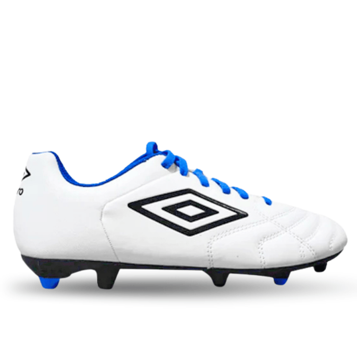 Umbro Jr. Classic XI FG Soccer Cleats (White/Electric Blue) | SoccerWearhouse