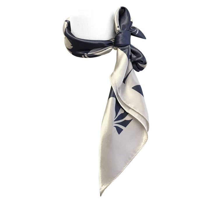 Wrapables Silk Satin Floral Neckerchief 35 x 35 Inch Square Scarf: Silhouette
