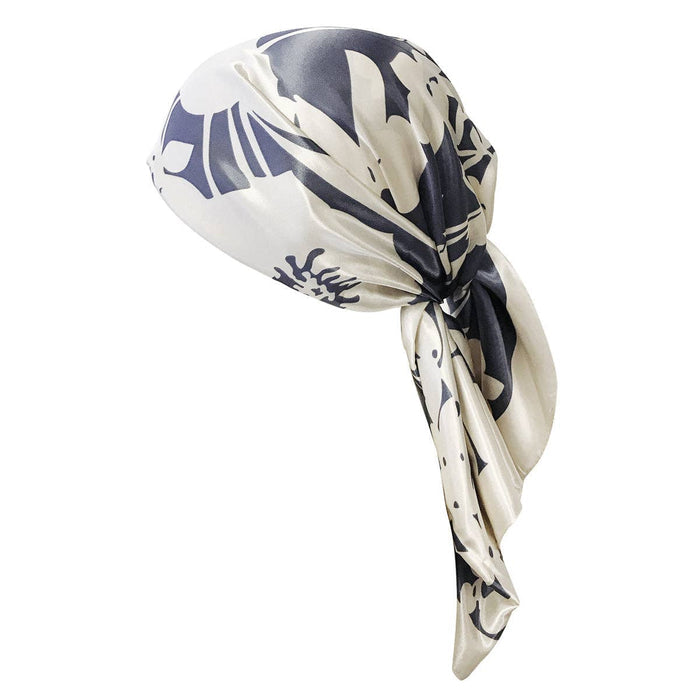 Wrapables Silk Satin Floral Neckerchief 35 x 35 Inch Square Scarf: Silhouette